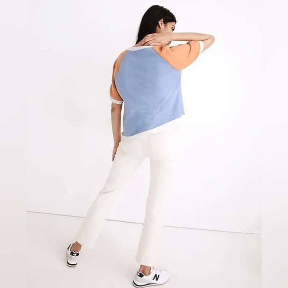 MADEWELL Short-Sleeve Sweatshirt in Colorblock Size Small - Picture 2 of 11